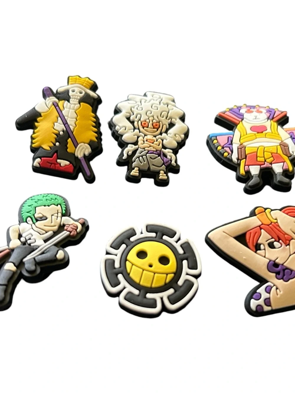 4/$20 One Piece Character Rubber Shoe Charms - Multicolor Set of 6